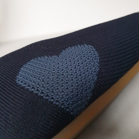 Ellen DeGeneres Lilliane Knit Heart Lagoon Bay Blue Slip-On Ballet Flats Sz 7.5 - Picture 7 of 16